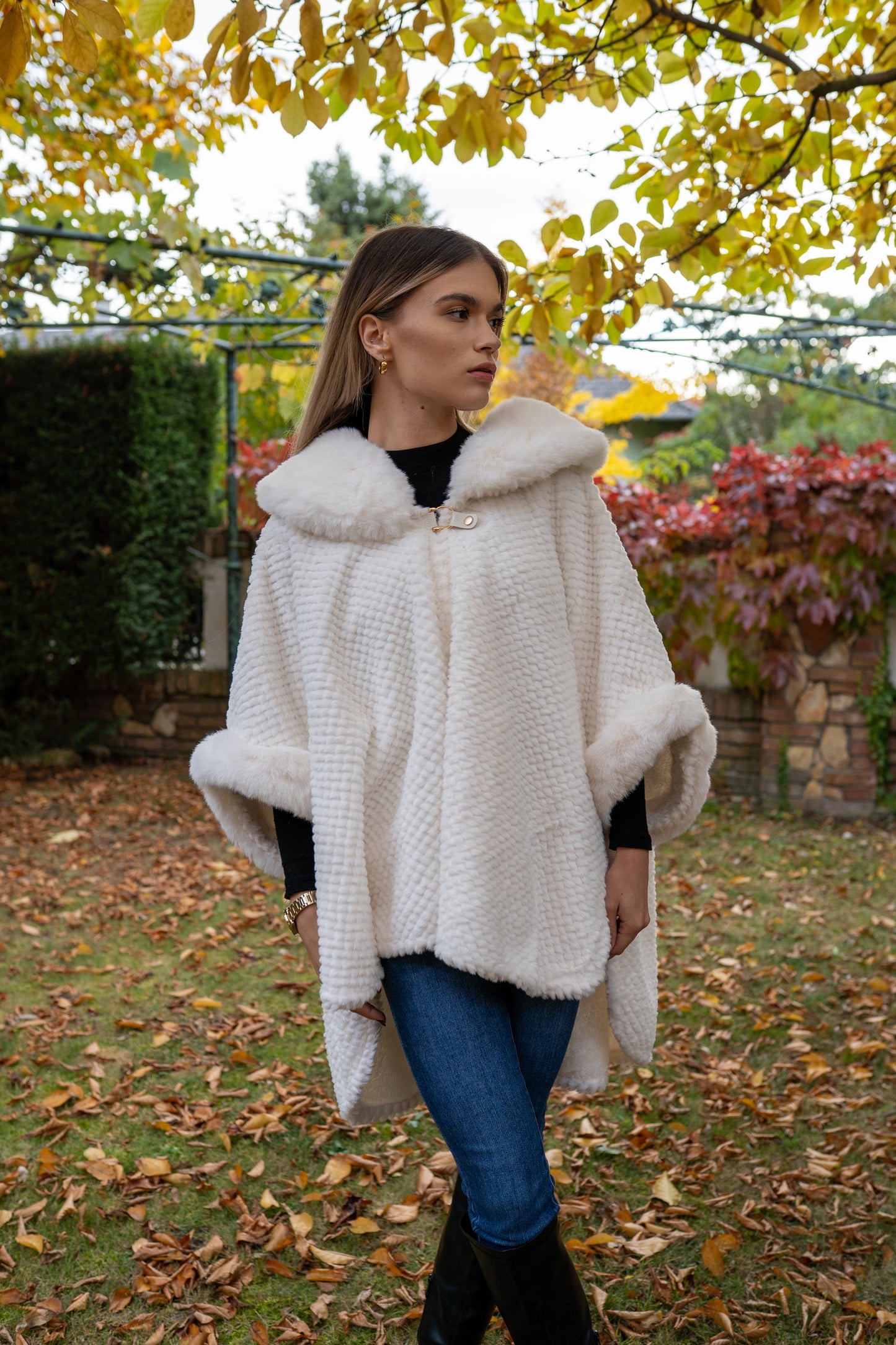 Műszőrme kabát (fehér)