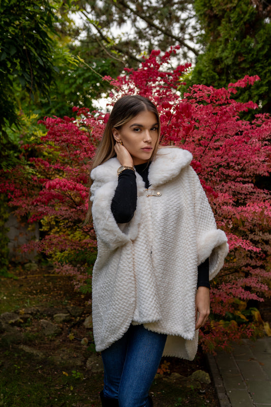 Műszőrme kabát (fehér)