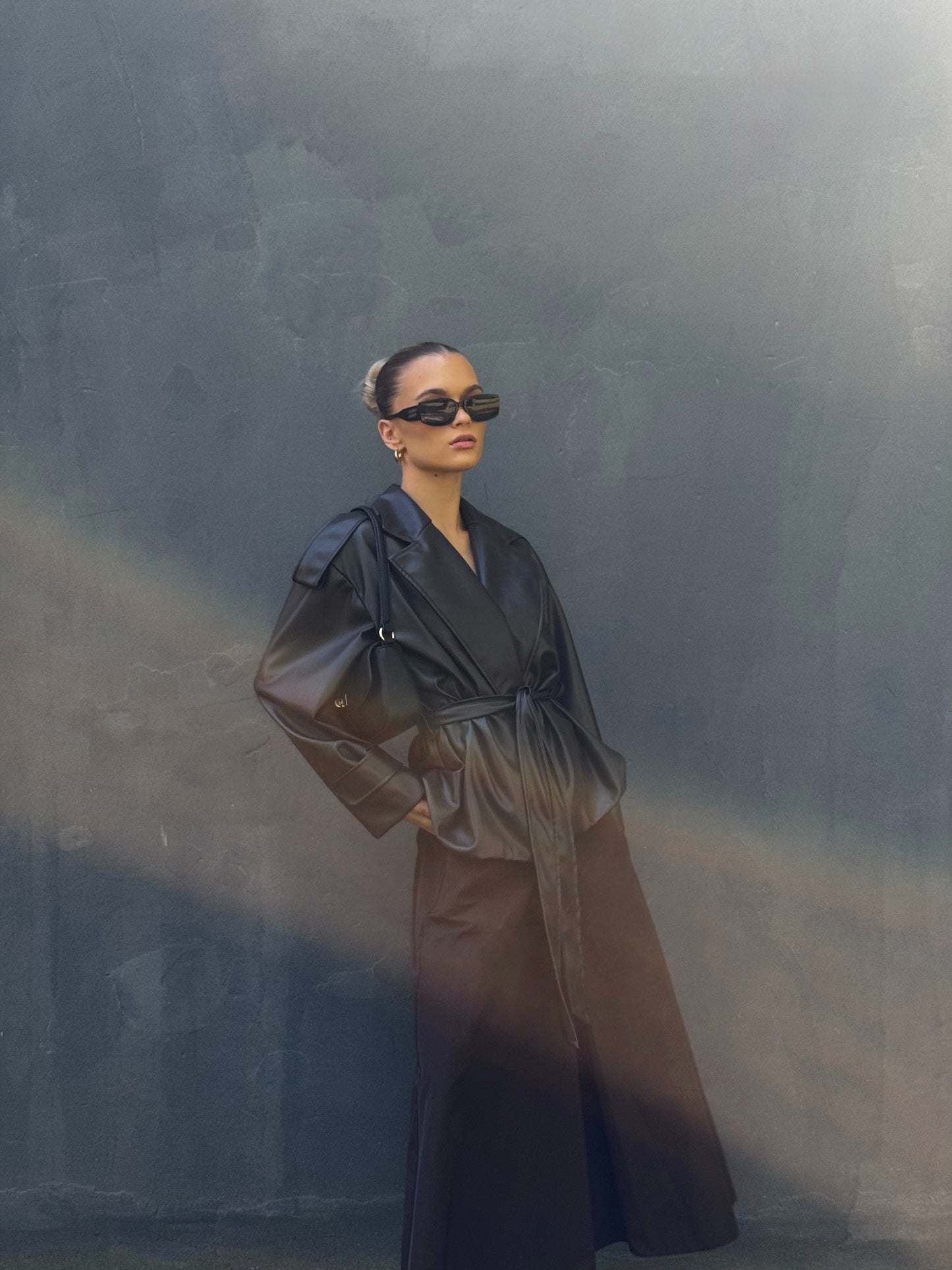 Műbőr kabát (barna)